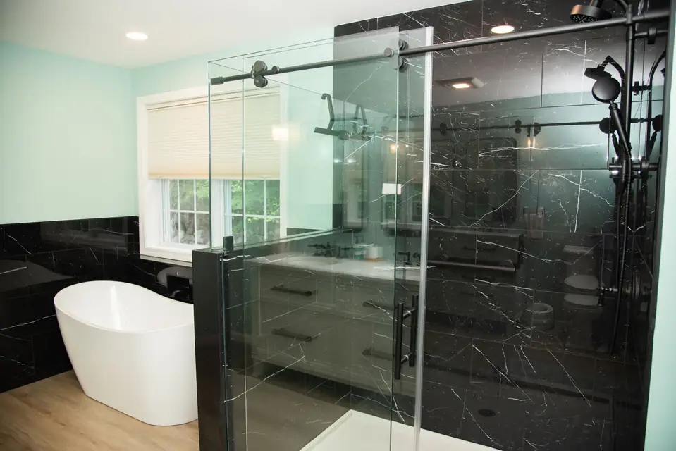 New sliding glass shower door