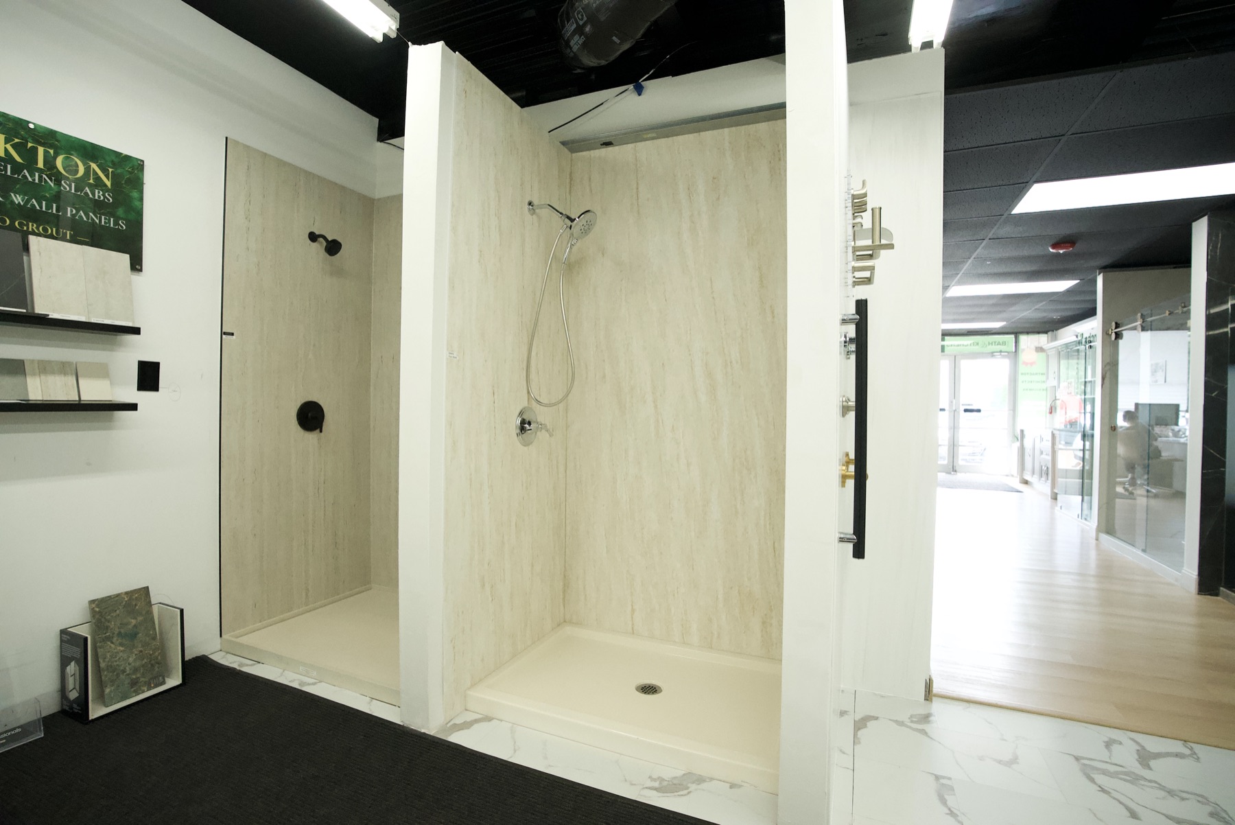 Shower base and glass surround